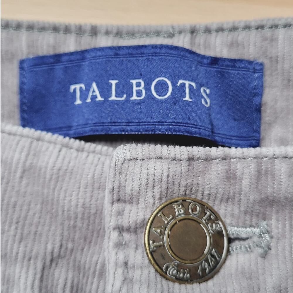 Talbots High Waist Straight Leg Gray Pinwale Corduroy Pants Size 10P - Picture 7 of 10